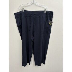 Athletic Works Women's Plus Size Capri Pants 2X (20W-22W) Blue drawstring Waist